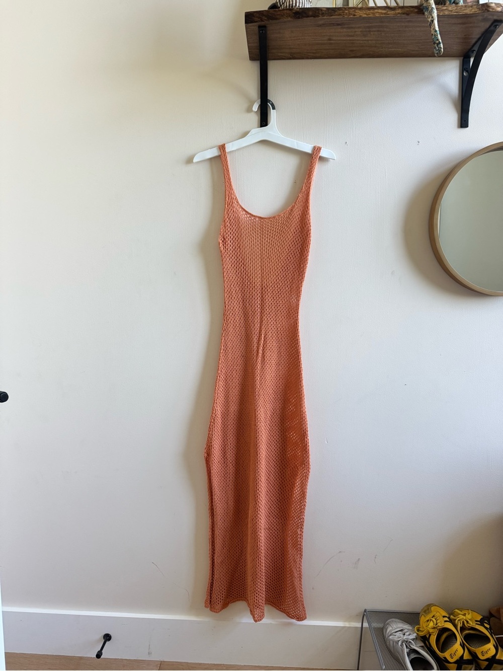 Women's Sleeveless Knit Maxi Dress in Coral